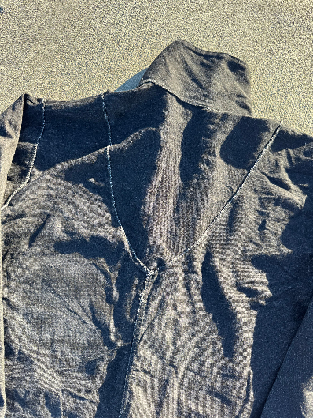 [49] wide denim jacket sample