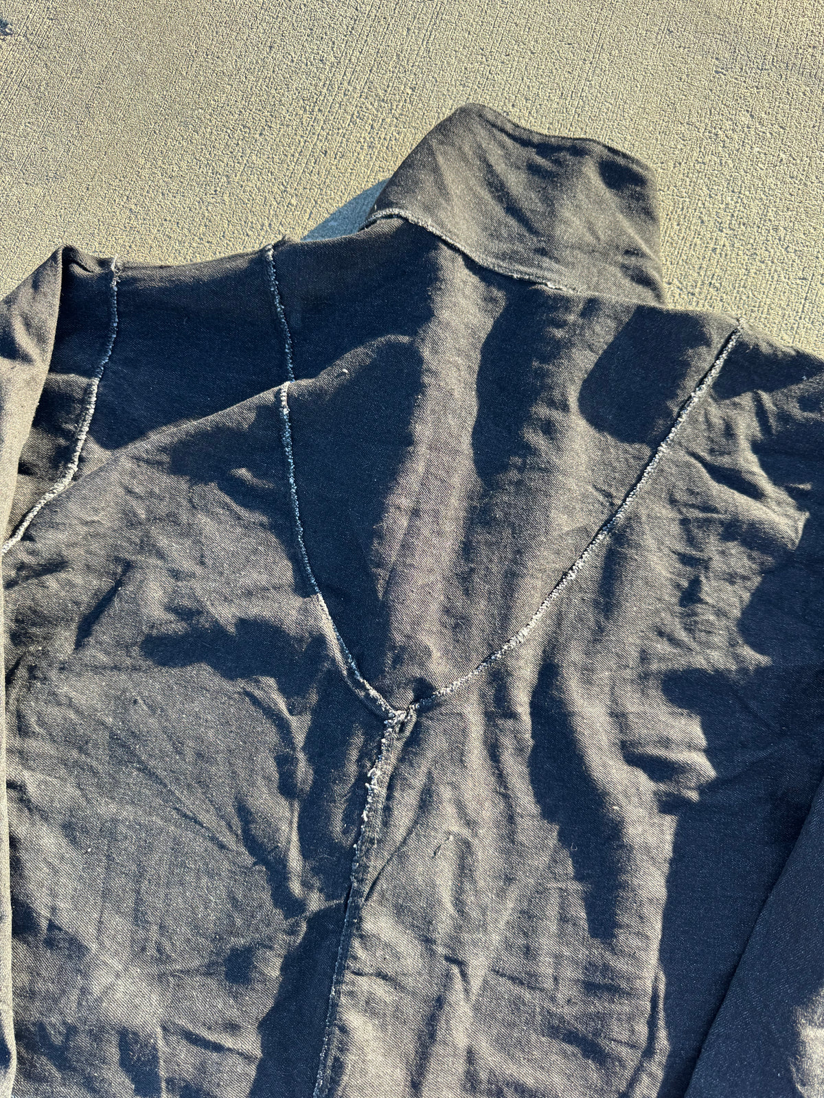 [49] wide denim jacket sample